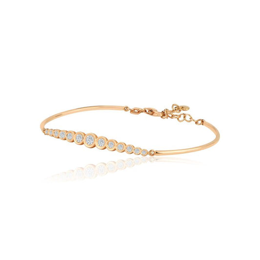 Women's solid rose gold bracelet with diamonds 0.43