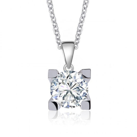 Класически златен гердан за жена с диамантена висулка 1 карат диамант