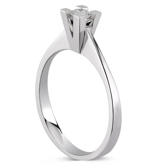 Класически годежен пръстен с диамант 0.10 ct