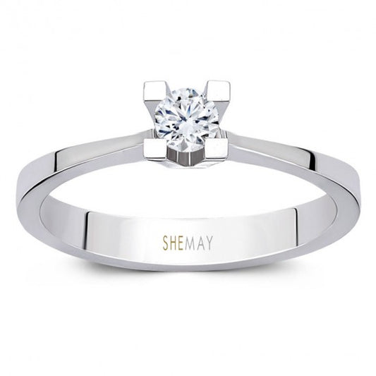 Класически годежен пръстен с диамант 0.10 карата