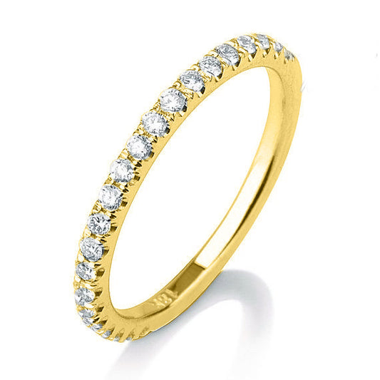 Дамска халка от жълто злато с диаманти 0.40 ct