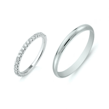 Класическа брачна халка от бяло злато