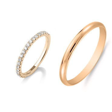 Класическа брачна халка от розово злато