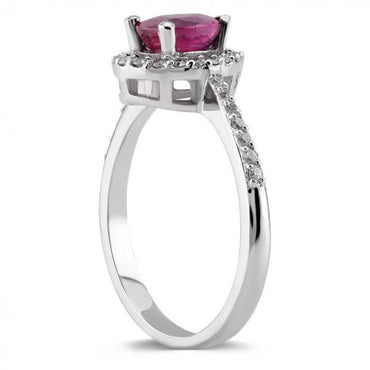 Пръстен с рубин и диаманти 1.27 карата