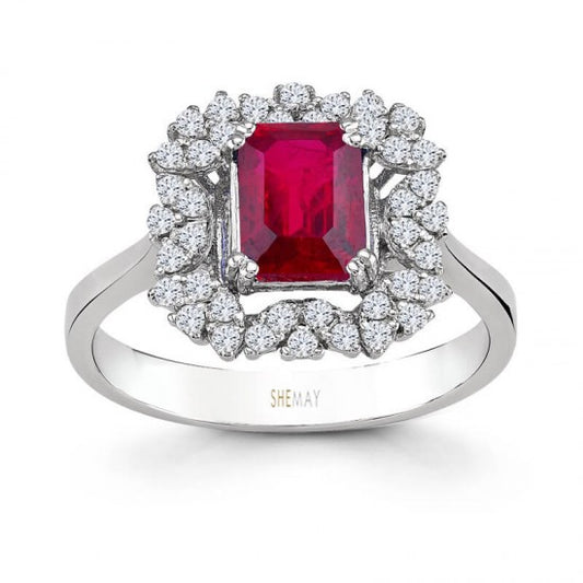 Пръстен с рубин и диаманти 1.68 карата