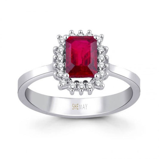 Пръстен с рубин и диаманти 1.70 карата