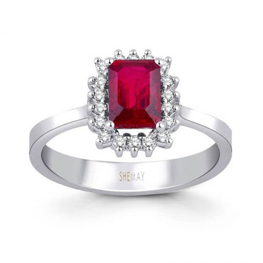 Пръстен с рубин и диаманти 1.70 карата