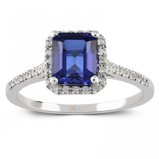 Пръстен със сапфир и диаманти 1.78 карата