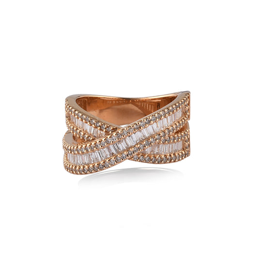 Пръстен от розово злато с диаманти 1.38 карата