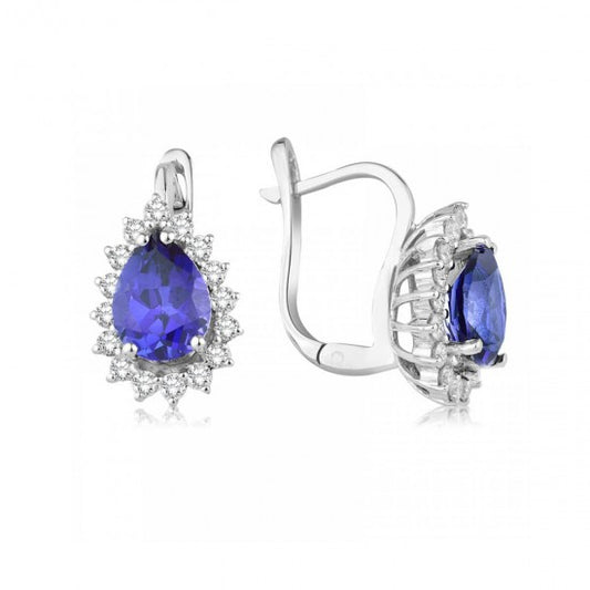 Обеци със сапфири и диаманти 0.80 карата