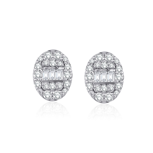 Обеци от бяло злато с диаманти 0.44 карата