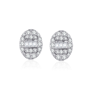 Обеци от бяло злато с диаманти 0.44 карата