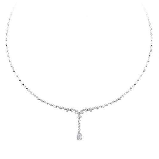 Колие от бяло злато с диаманти 1.10 карата