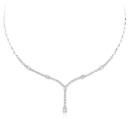 1.40 карата Диамантено колие от бяло злато