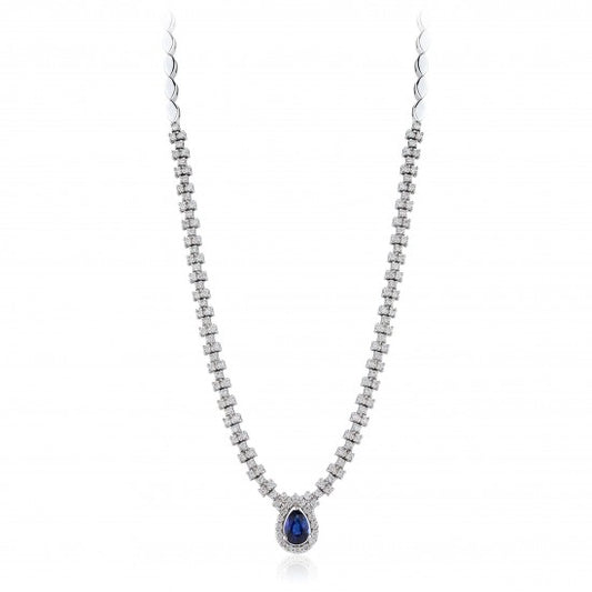 1.70 карата Колие със сапфир и диаманти