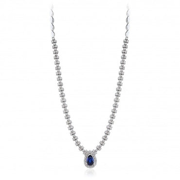 1.70 карата Колие със сапфир и диаманти
