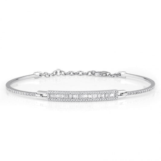 Гривна от бяло злато с диаманти