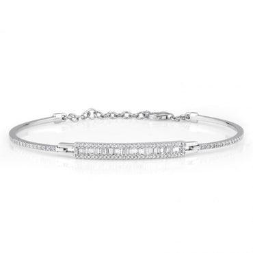 Гривна от бяло злато с диаманти