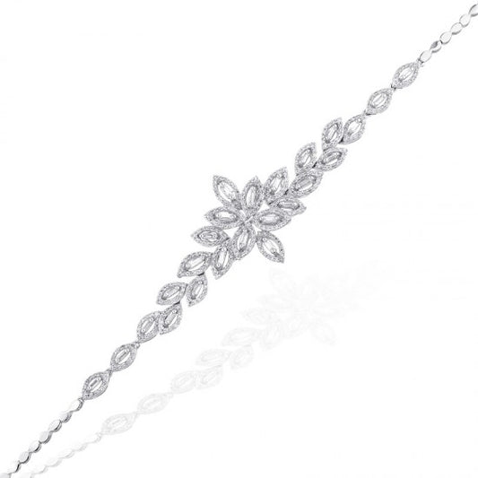Гривна от бяло злато и диаманти 1.10 карата