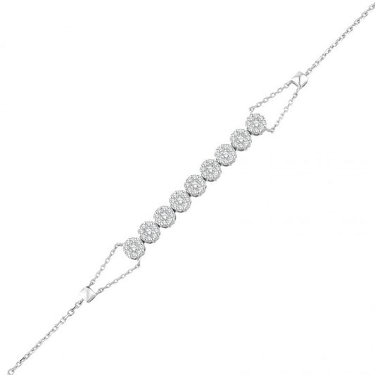 Гривна от бяло злато с диаманти 0.75 карата