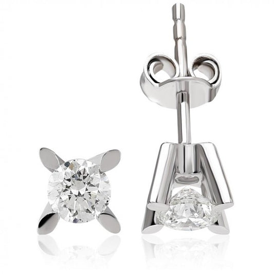 Обеци бяло злато с Диаманти 0.60 карата
