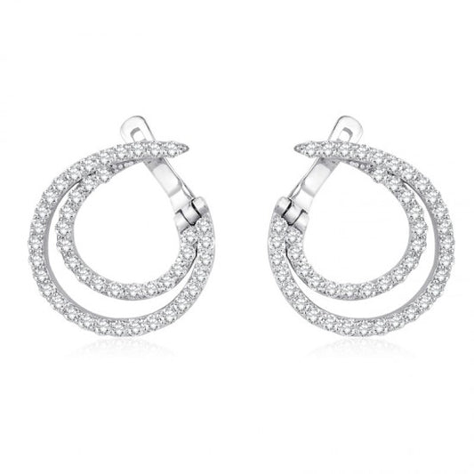 Диамантени обеци халки бяло злато 1.12карата