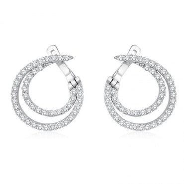 Диамантени обеци халки бяло злато 1.12карата