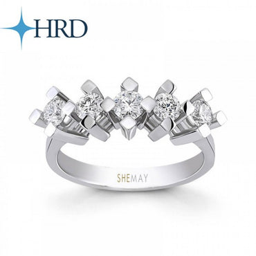 Пръстен бяло злато с пет диаманта 1.00 карат