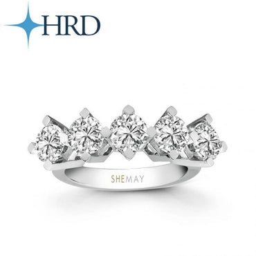 Пръстен бяло злато с пет диаманта 3.50 карата