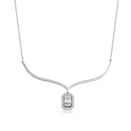 Висулка бяло злато с диаманти 0.26 карата