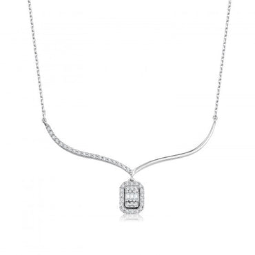 Висулка бяло злато с диаманти 0.26 карата