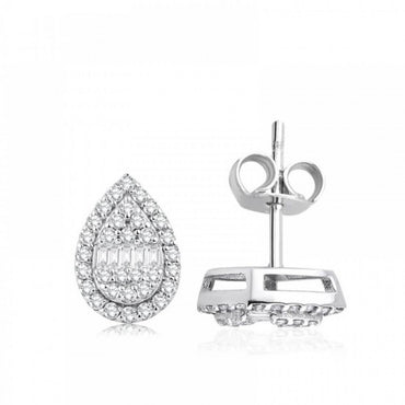 Обеци бяло злато с диаманти 0.46 карата
