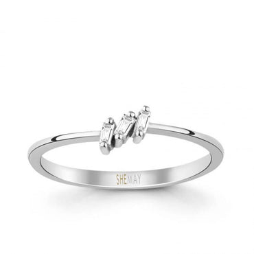 Пръстен бяло злато с Диаманти 0.05 карата