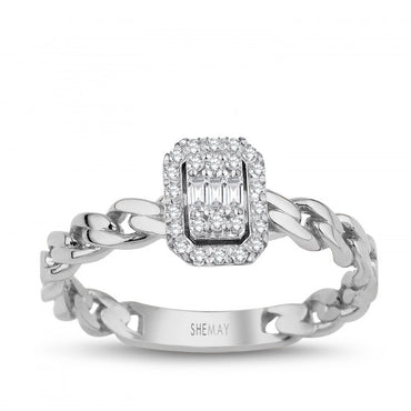 Пръстен бяло злато с Диаманти 0.16 карата