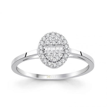 Пръстен бяло злато с Диаманти 0.20 карата