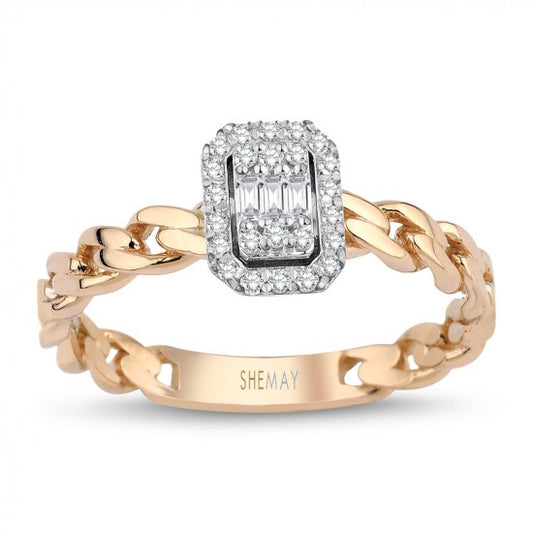 Пръстен бяло и розово злато с Диаманти 0.31 карата