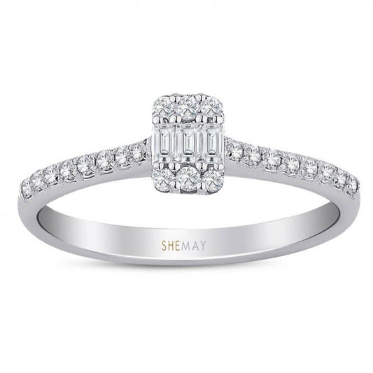 Пръстен бяло злато с Диаманти 0.24 карата