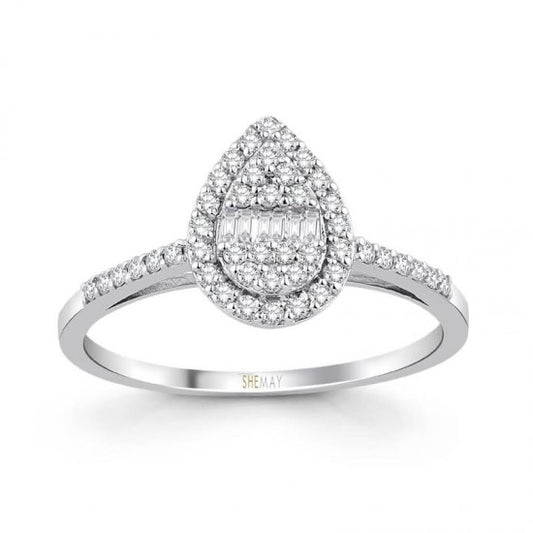 Пръстен бяло злато с Диаманти 0.29 карата