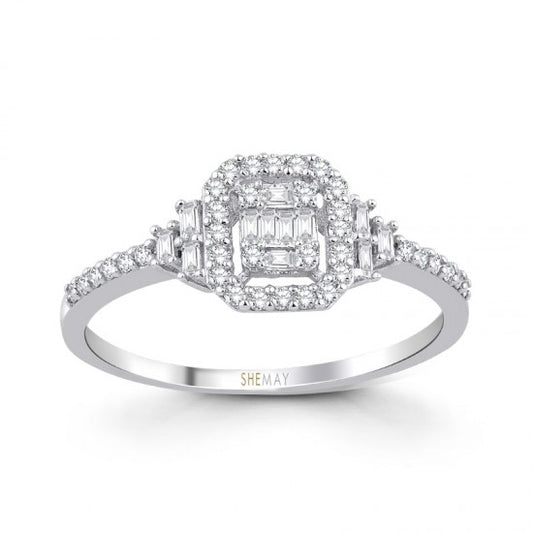 Пръстен бяло злато с Диаманти 0.29 карата