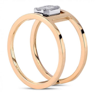 Пръстен бяло и розово злато с Диаманти 0.30 карата