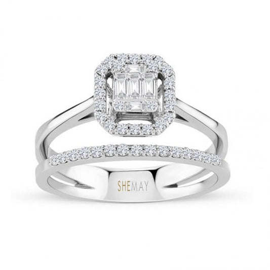 Пръстен бяло злато с Диаманти 0.33 карата