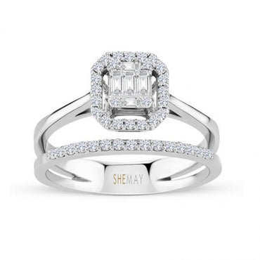 Пръстен бяло злато с Диаманти 0.33 карата