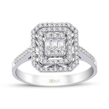 Пръстен бяло злато с Диаманти 0.40 карата