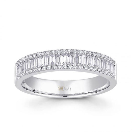 Пръстен халка бяло злато с Диаманти 0.45 карата