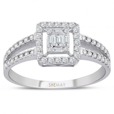 Пръстен бяло злато с Диаманти 0.46 карата