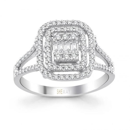 Пръстен бяло злато с Диаманти 0.54 карата