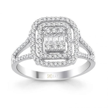 Пръстен бяло злато с Диаманти 0.54 карата