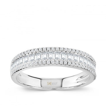 Пръстен халка бяло злато с Диаманти 0.63 карата