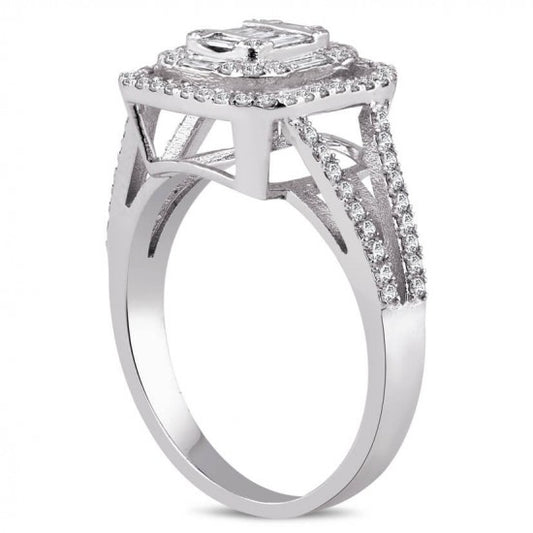 Пръстен бяло злато с Диаманти 0.70 карата