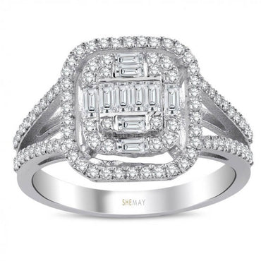 Пръстен бяло злато с Диаманти 0.70 карата